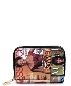 Magazine Cover Collage Accordion Card Holder Wallet OA017 MULTI